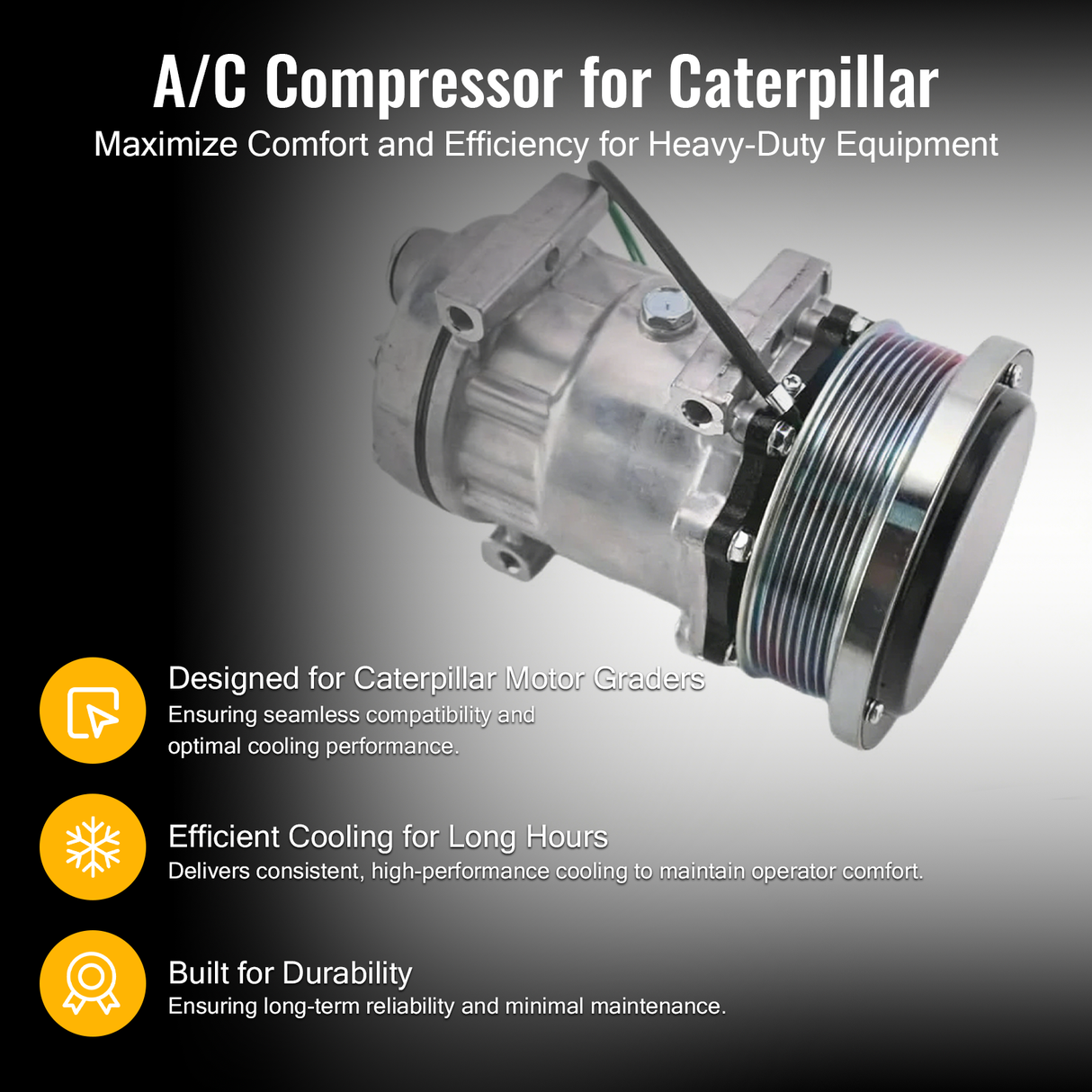 Air Conditioning Compressor 320-1291 3201291 Fit for Caterpillar Motor Grader CAT 12M2 160M3 12M3