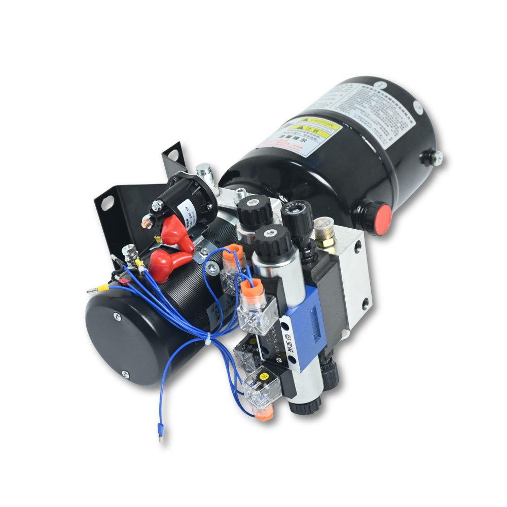 Unidade de energia hidráulica de ação dupla 3kw 24v dc 8 quart tanque de aço 1.8gpm 2900psi sae 8 se encaixa para levantamento de carro de reboque basculante
