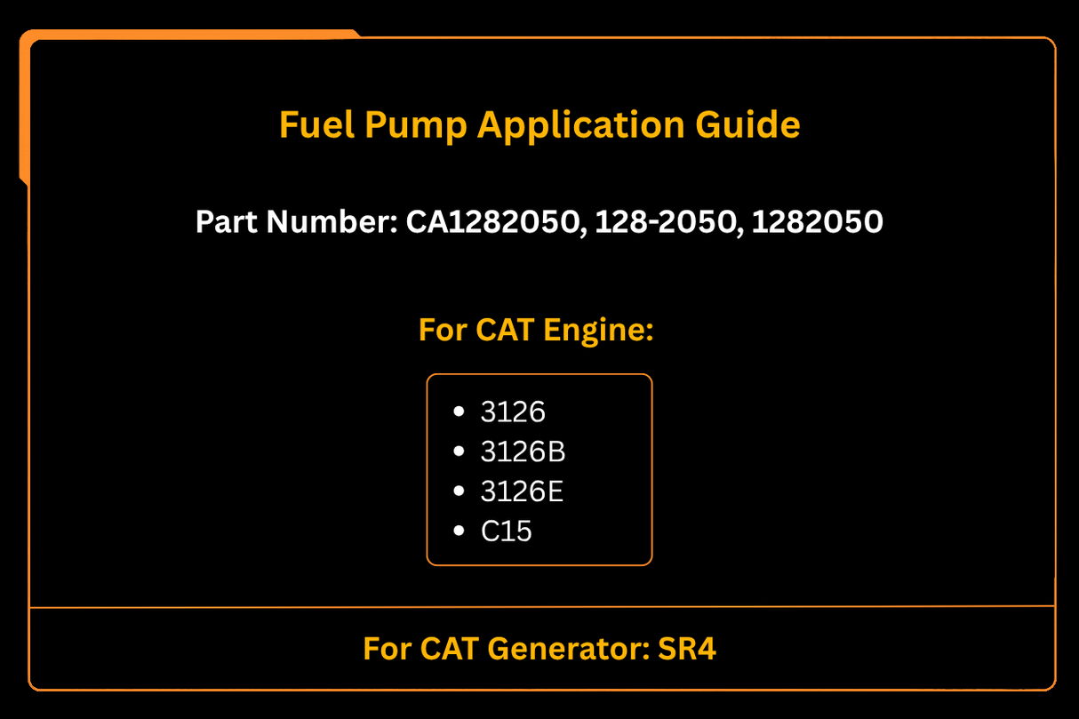 Polttoainepumppu 128-2050 1282050 Sopii Caterpillar CAT -moottoriin 3126 3126B 3126E C15 Generaattori SR4