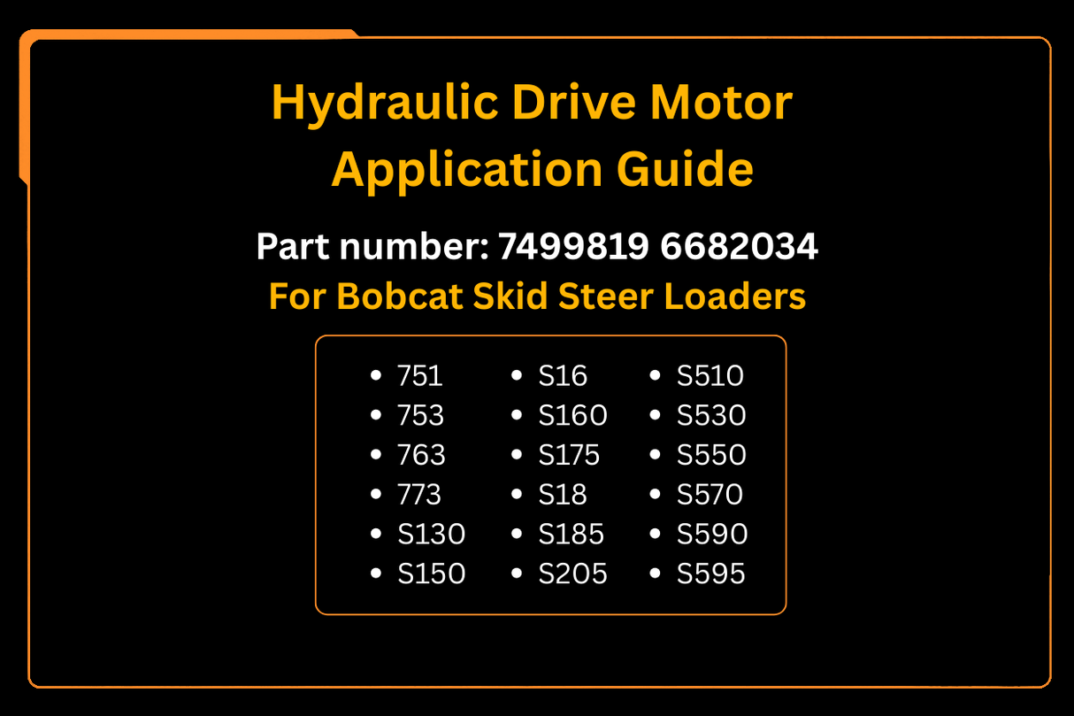 MovYard® Hydraulic Drive Motor 7499819 6682034 Aftermarket Replacement For Bobcat Skid Steer Loaders 751 753 763 773 S130 S150 S16 S160 S175 S18 S185 S205 S510 S530 S550 S570 S590 S595