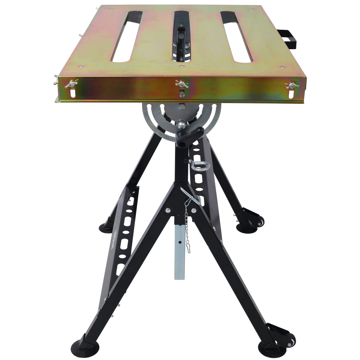 Welding Workbench with Wheels and Slot 30"x20" 400lbs Capacity Steel Folding Adjustable