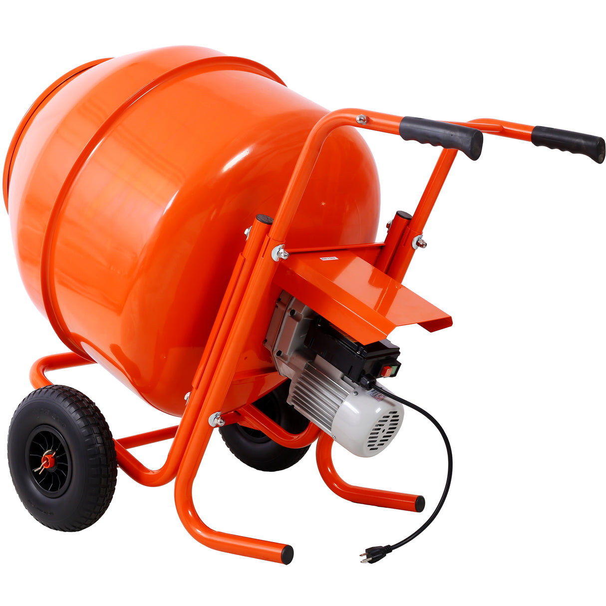 224L 8CUFT Horizontal Portable Cement Mixer Wheel Barrow Portable Cement Concrete Mixer 115V-60HZ