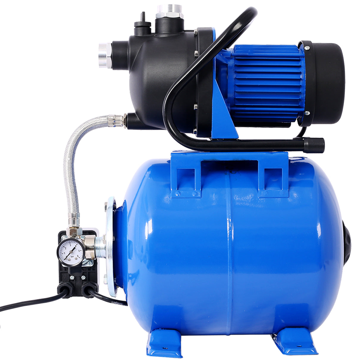 1.6HP Shallow Well Pump with Pressure Tank Automatic Booster Pump--Blue