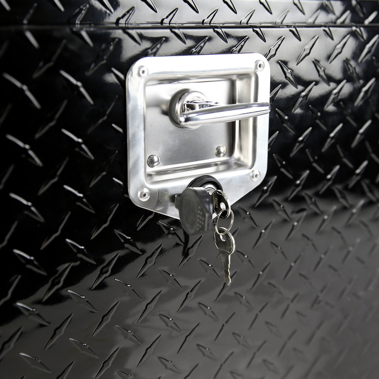 36 Inch Truck Tool Box 36"×17"×18" Heavy Duty Black Aluminum Tread Tool Box with Locks T-Handle Latch Key