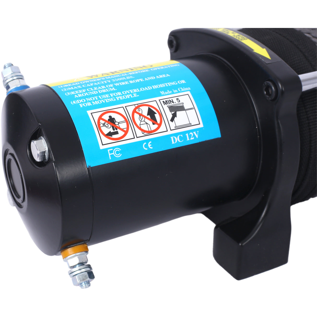 3500 lb Electric Winch 12V Waterproof Synthetic Rope Trailer with Wired and Wireless Remote