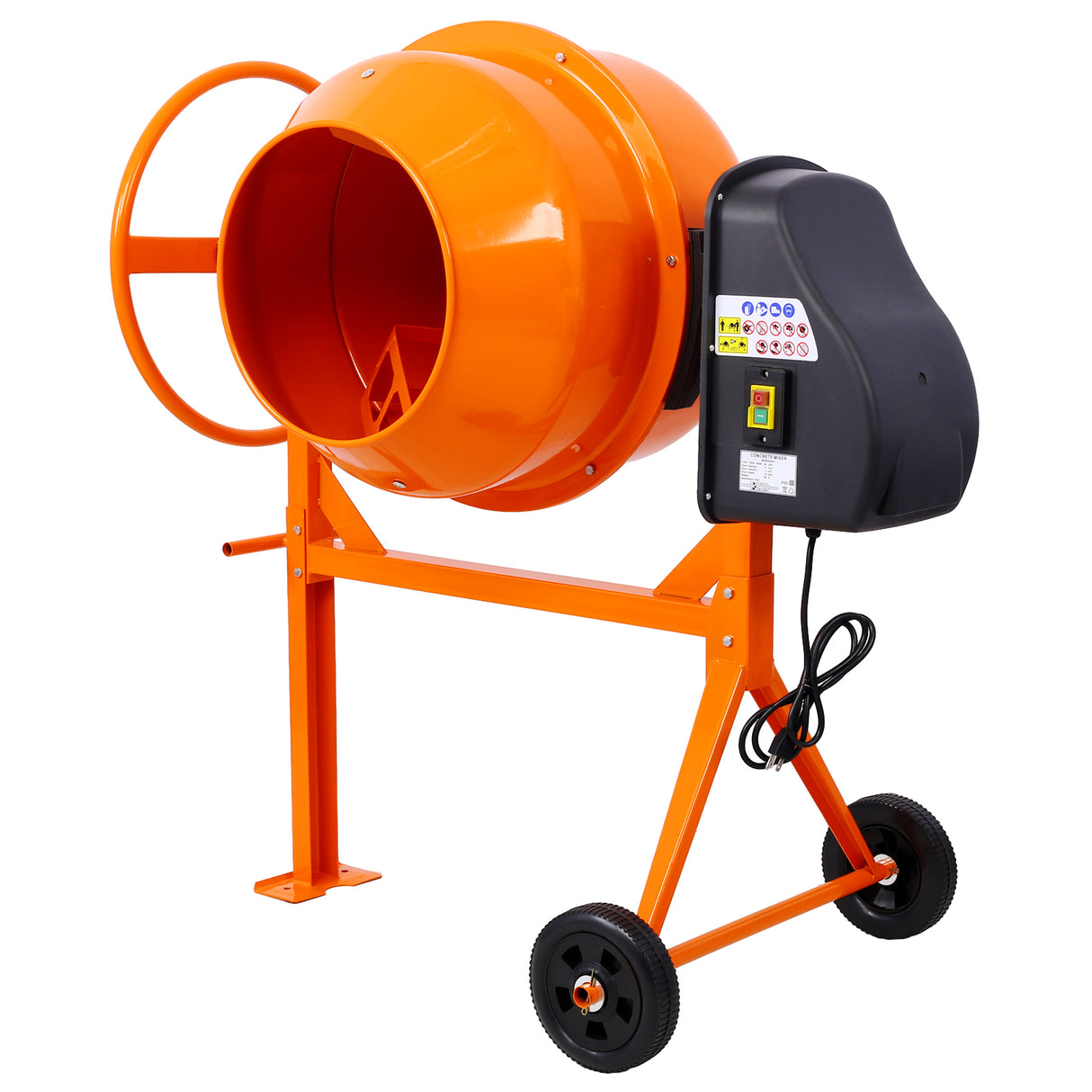 Cement Mixer 5 Cu. Ft Electric Concrete Machine 650W AC Motor Portable Power