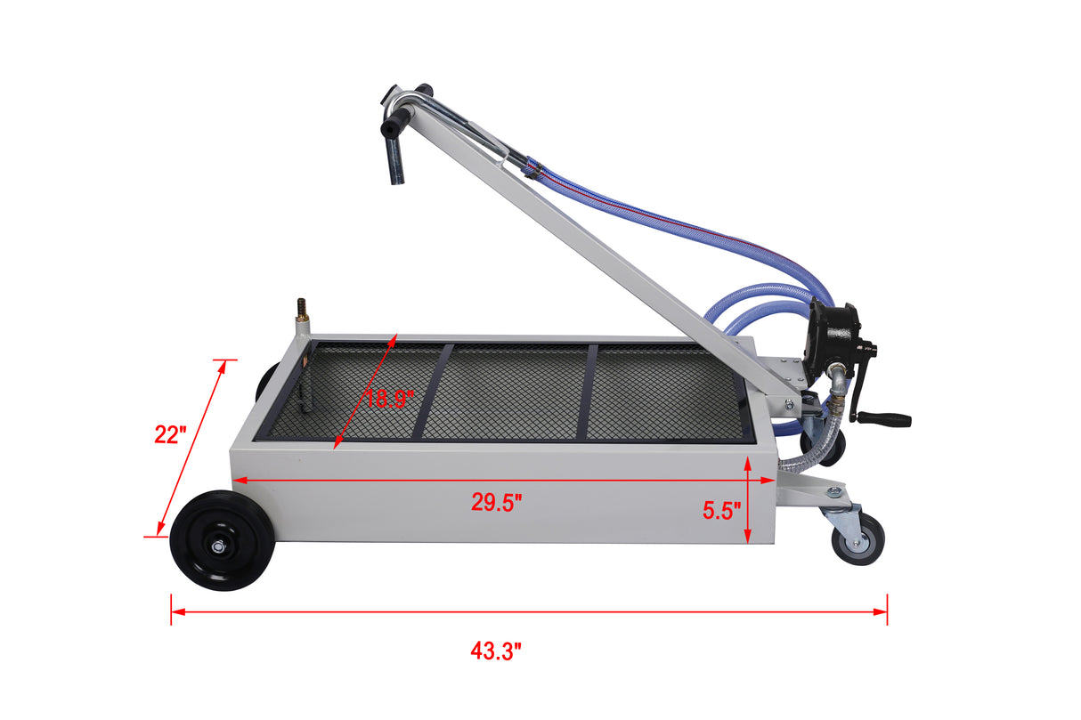 15 Gallon Low-Profile Oil Drain Pan with Manual Pump