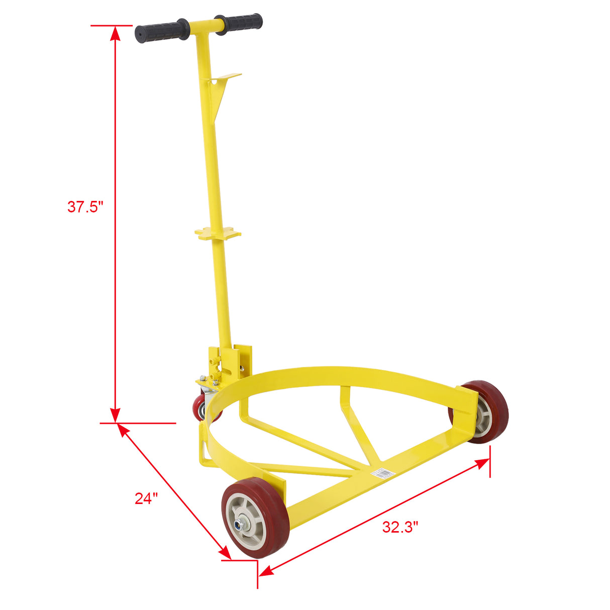 55 Gallon Low Profile Drum Dolly 1200 lb Capacity Steel--Yellow