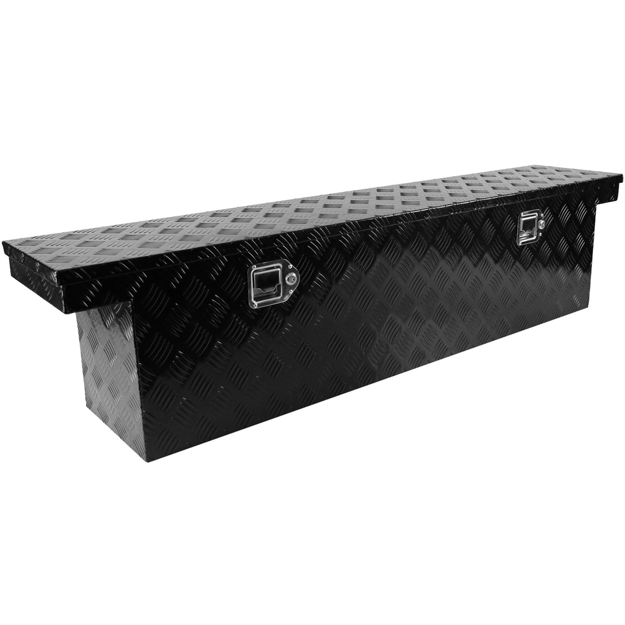 60 Inch Truck Box Aluminium Stripes Gereedschapskist Aanhangwagen Zwart 60.2" X 12.2" X 14.4"
