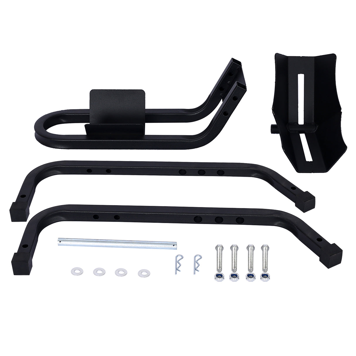 Cuña para neumático delantero de 1200 lb, soporte para ruedas de alta resistencia para 17"-21" Ruedas de acero--Negro