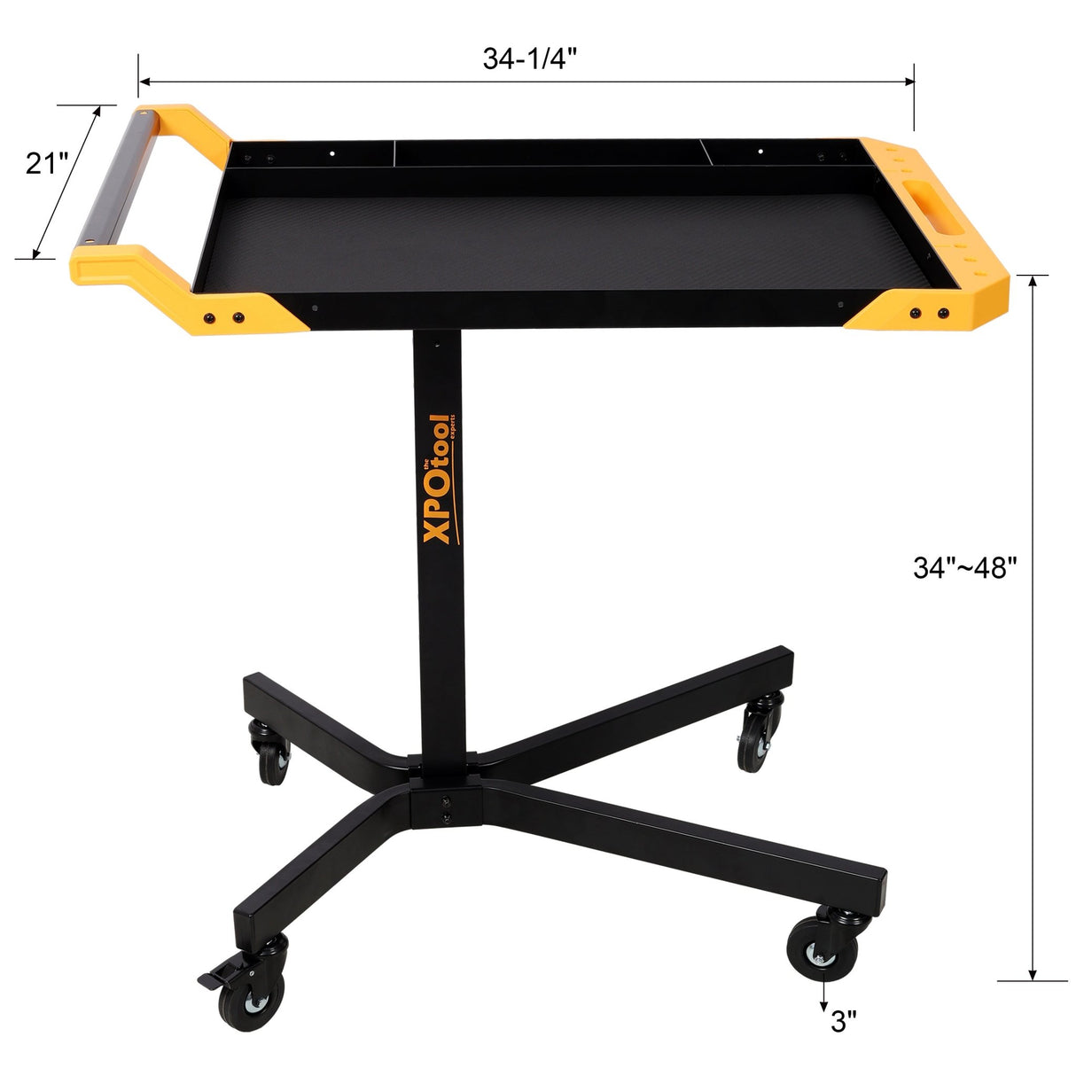 Adjustable Height Mobile Work Table Rolling Tool Tray Table - Fab Heavy Parts