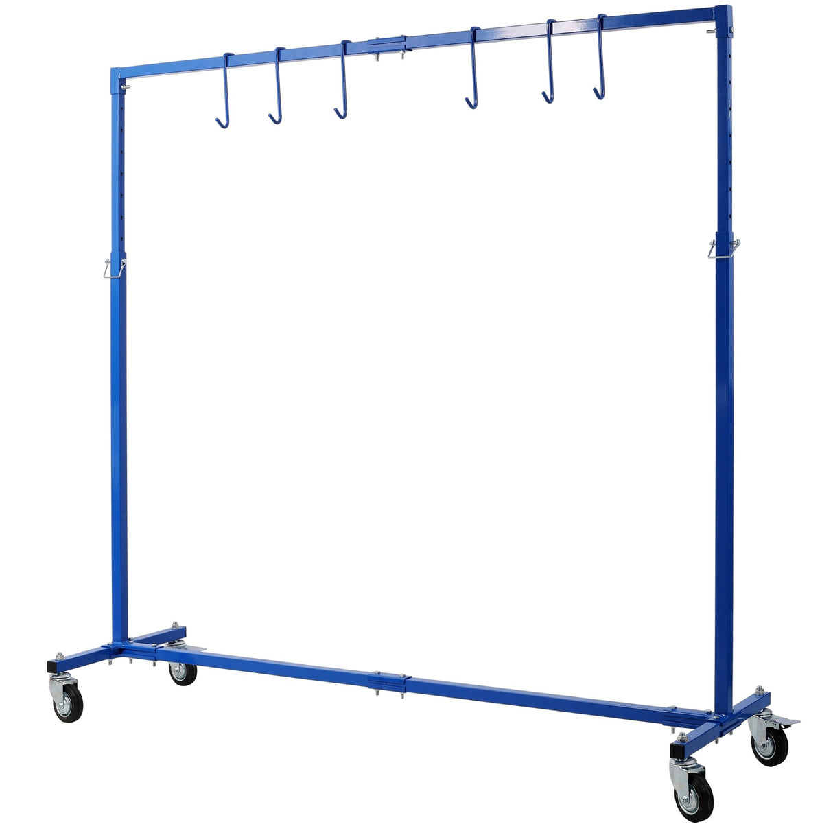 Adjustable Height Paint Hanger Drying Rack Mobile Painting Stand with 6 Hanging Hooks - Blue - Fab Heavy Parts