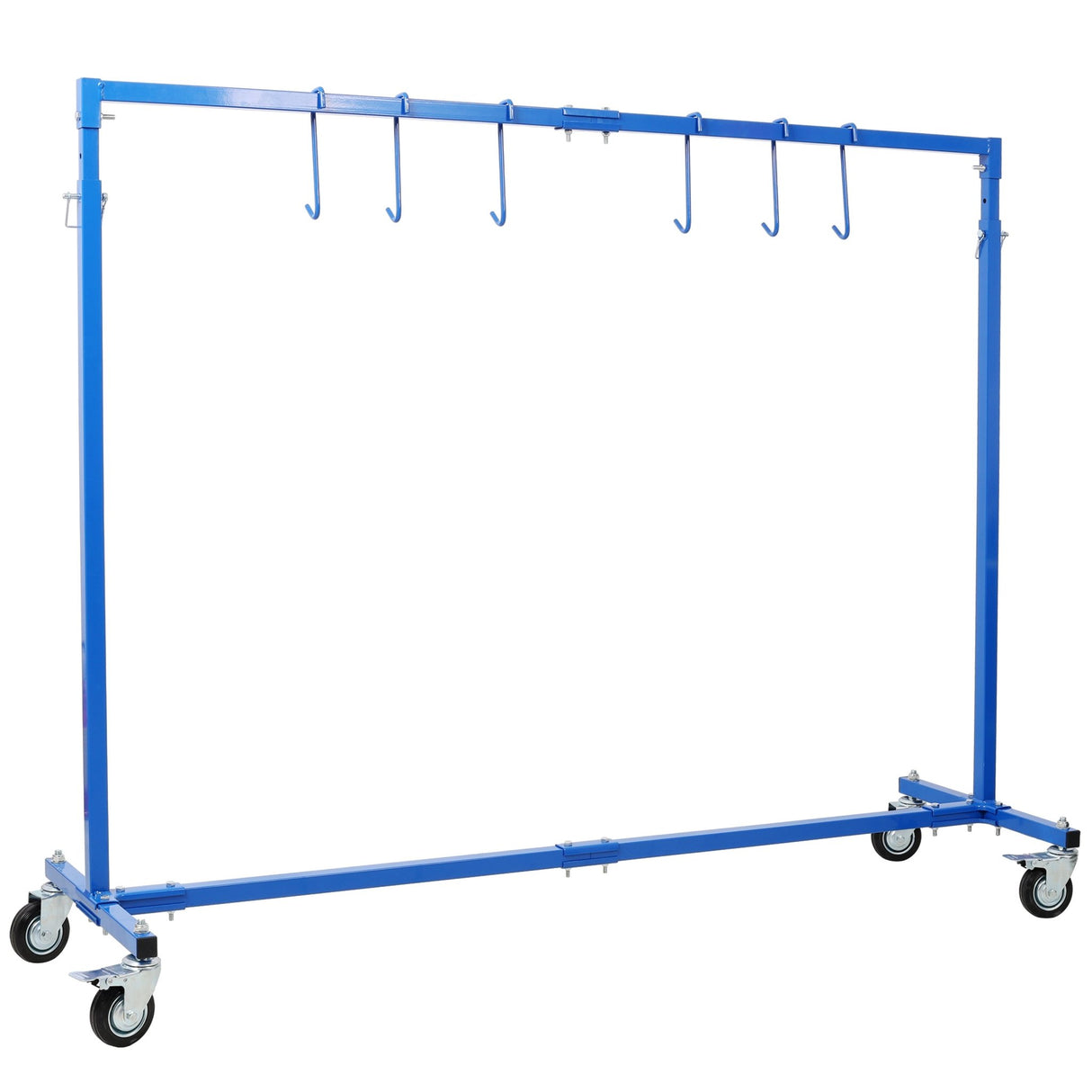 Adjustable Height Paint Hanger Drying Rack Mobile Painting Stand with 6 Hanging Hooks - Blue - Fab Heavy Parts
