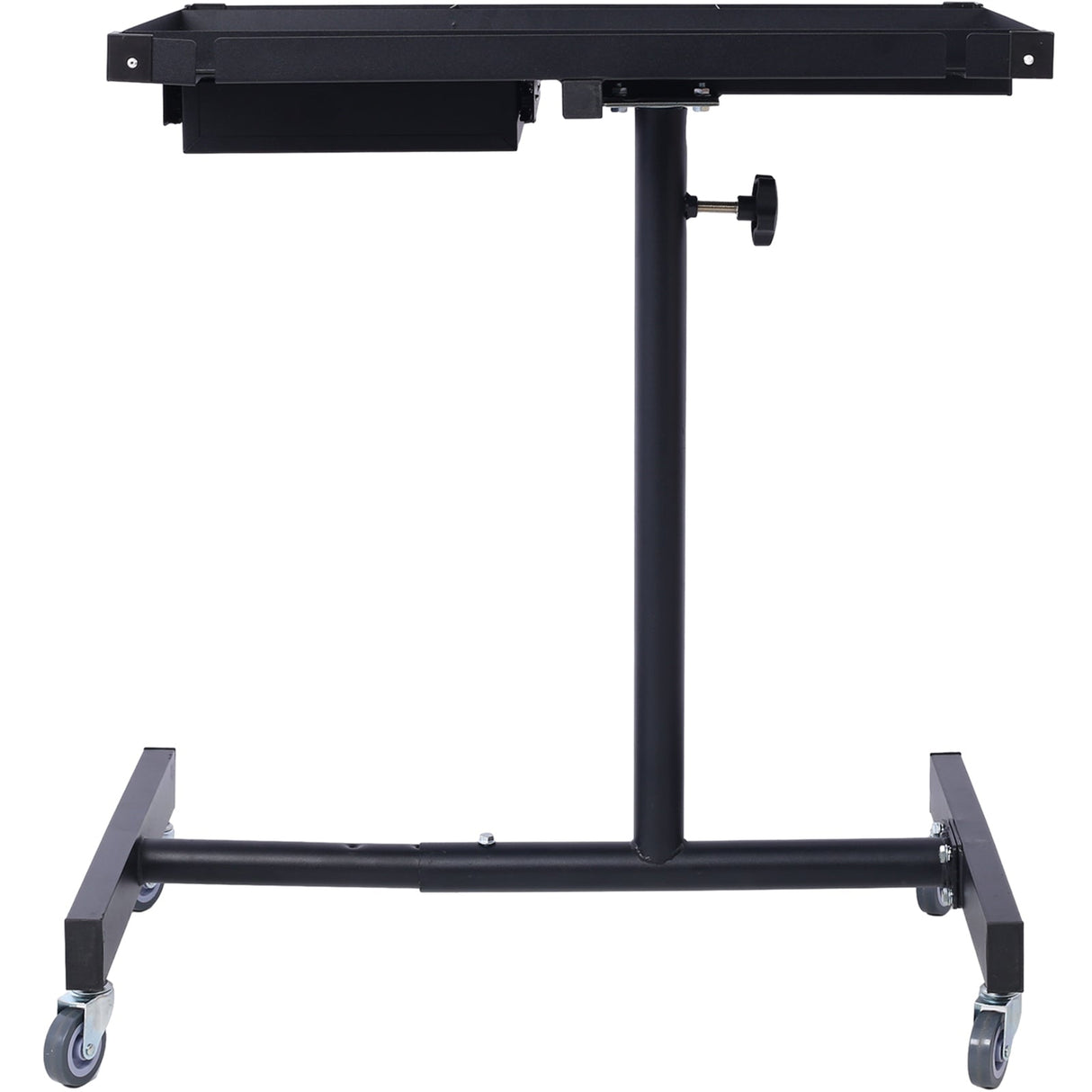 Adjustable Tear Down Work Table with Drawer (4) 2.5" Swivel Casters 220 Lbs Capacity Rubber Corners Heavy Duty Steel - Black - Fab Heavy Parts