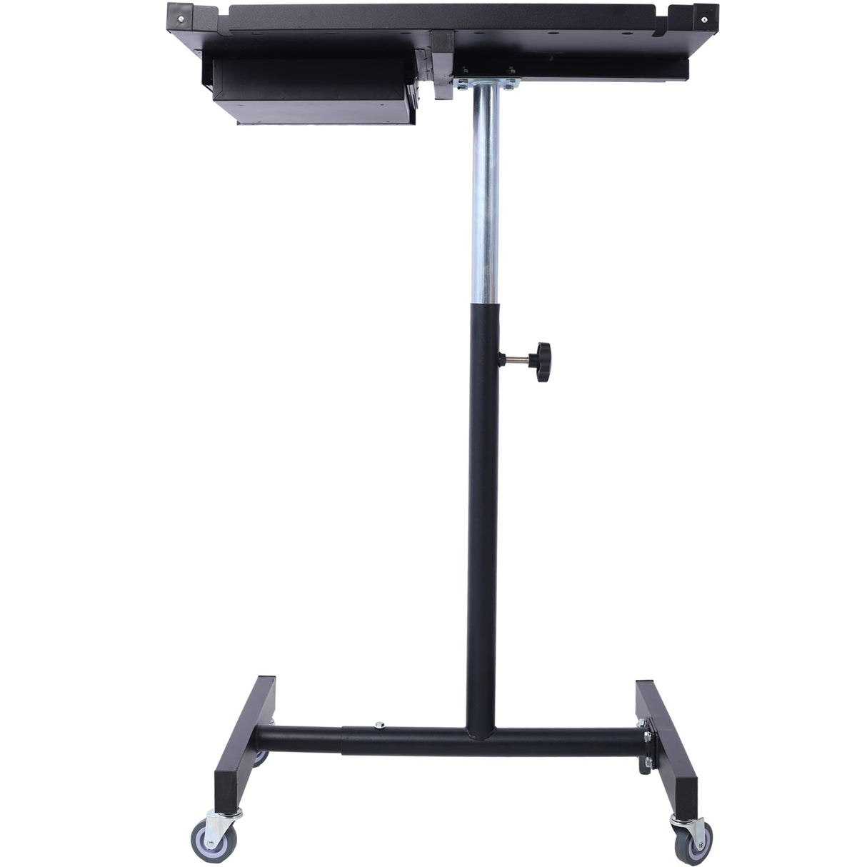 Adjustable Tear Down Work Table with Drawer (4) 2.5" Swivel Casters 220 Lbs Capacity Rubber Corners Heavy Duty Steel - Black - Fab Heavy Parts