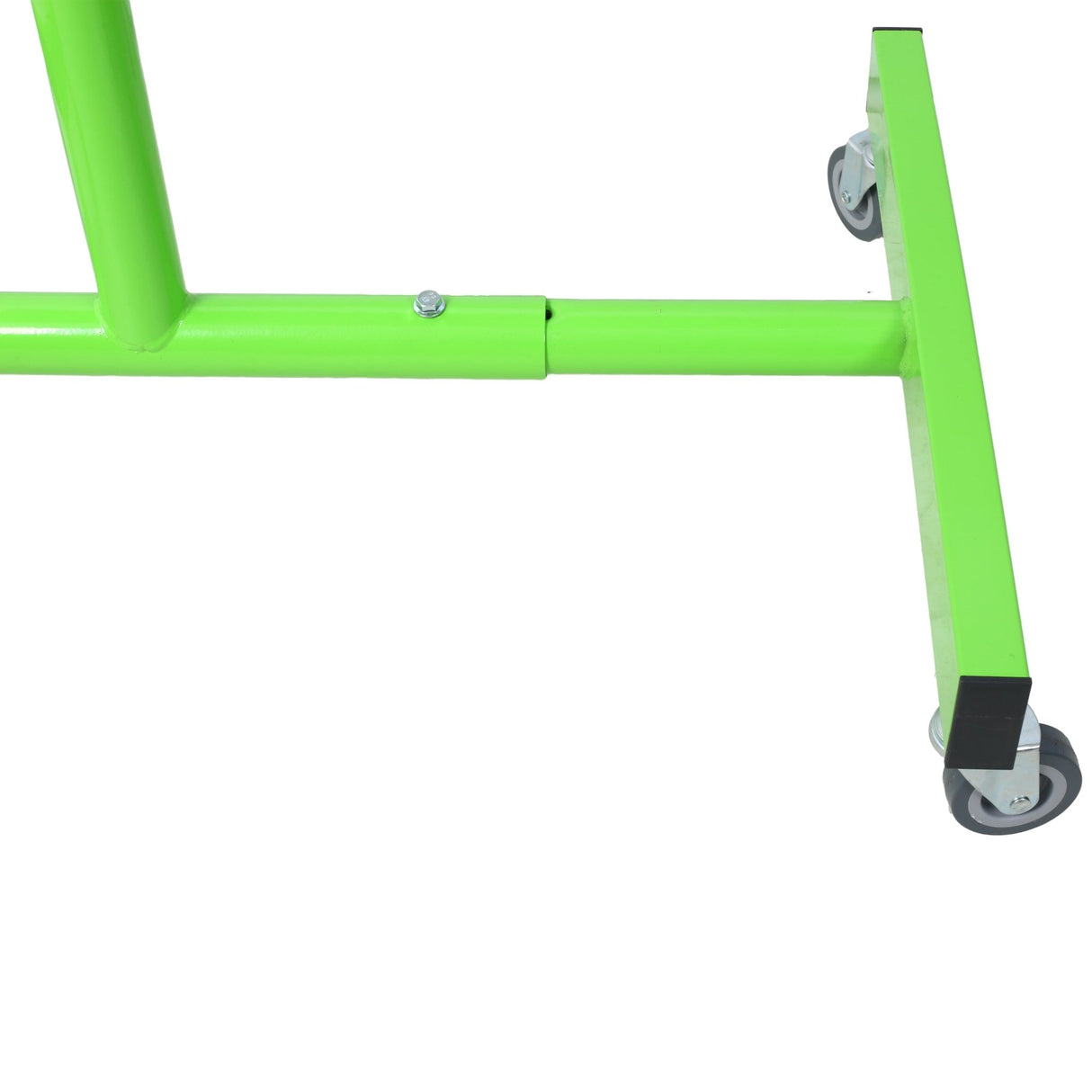 Adjustable Work Table with Drawer Portable (4) 2.5' Swivel Casters 220 Lbs Capacity Rubber Corners Heavy Duty Steel - Green - Fab Heavy Parts