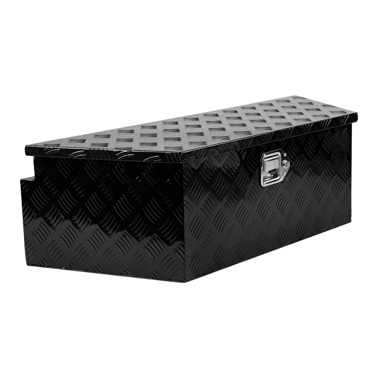 38.8"x16.5"x12" Truck Tool Box Aluminum Utility Trailer Tongue Tool Box 5 Bar Tread with Lock & Keys
