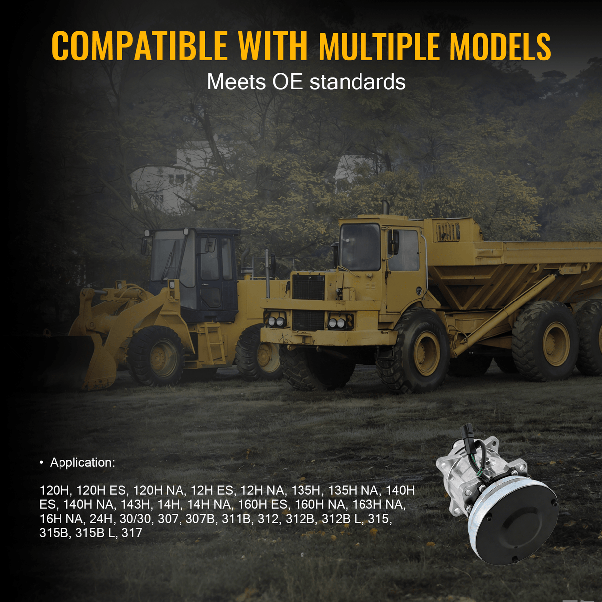 Air Conditioning Compressor 3E - 1906 3E1906 Fit for Caterpillar Articulated Dump Truck D250E II D25D D300E II D30D D350E II D400E II - Fab Heavy Parts
