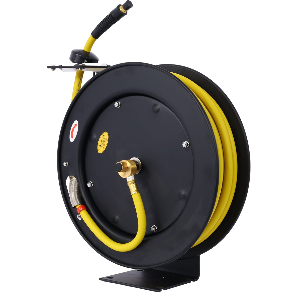 Air Hose Reel Retractable 3/8" Inch x 50' Foot SBR Rubber Max 300PSI Heavy Duty Industrial Steel Single Arm Construction - Fab Heavy Parts