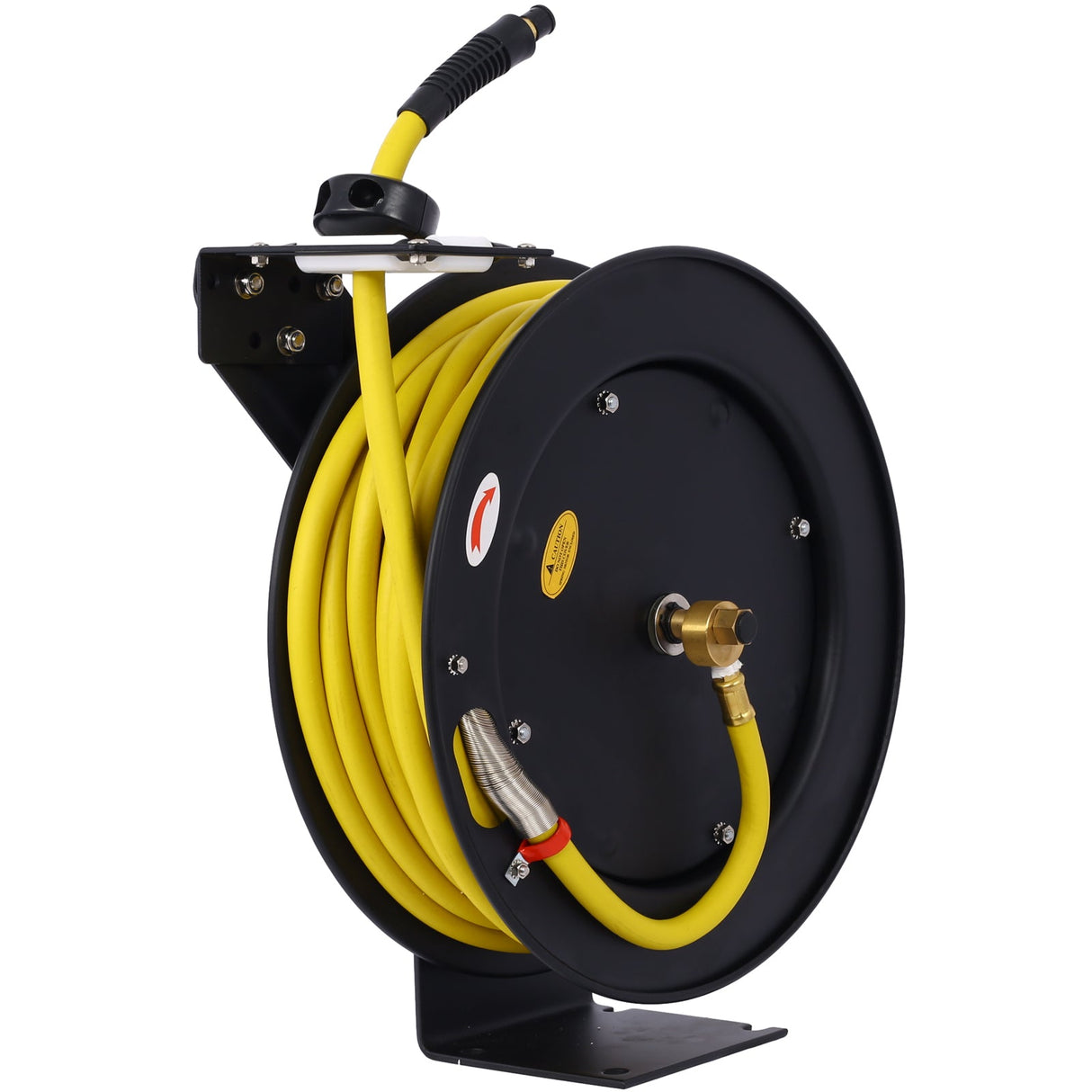 Air Hose Reel Retractable 3/8" Inch x 50' Foot SBR Rubber Max 300PSI Heavy Duty Industrial Steel Single Arm Construction - Fab Heavy Parts