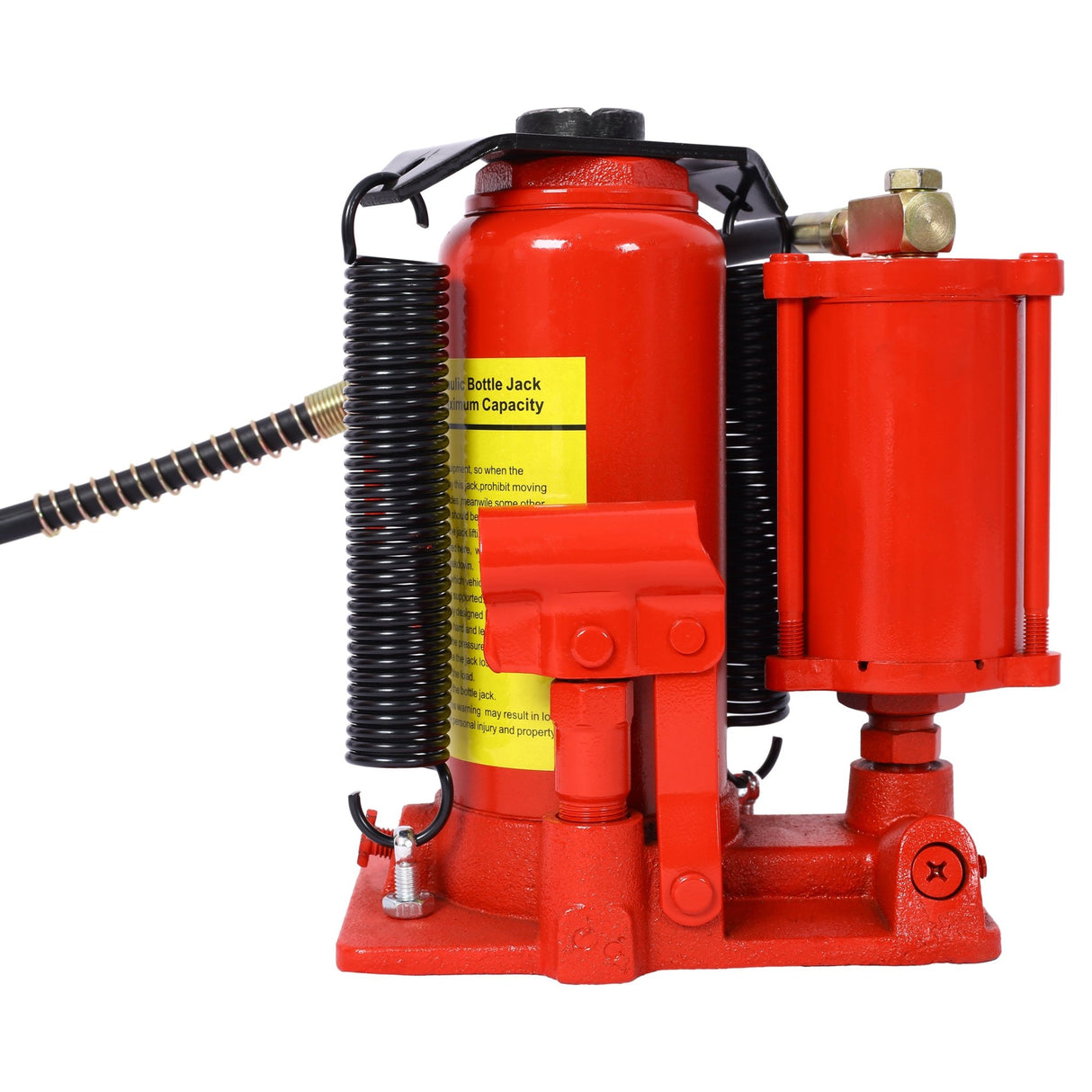 Air Hydraulic Bottle Jack 12 Ton/24000 LBS All Welded 9.8 - 19.3 inch Lifting Range Manual Handle and Air Pump - Red - Fab Heavy Parts