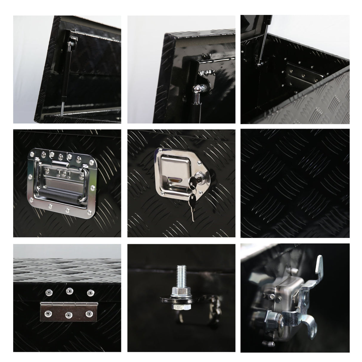 Aluminum Long Tool Box with Side Handle Lock and 2 Keys 38.8"×12.8"×10.4" - Fab Heavy Parts