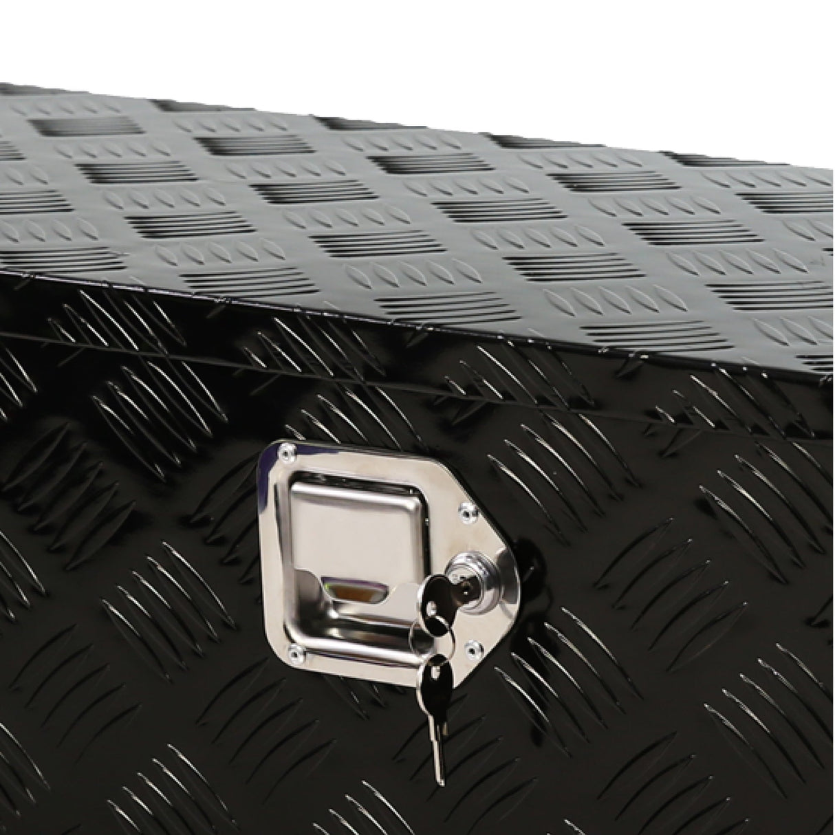 Aluminum Long Tool Box with Side Handle Lock and 2 Keys 38.8"×12.8"×10.4" - Fab Heavy Parts