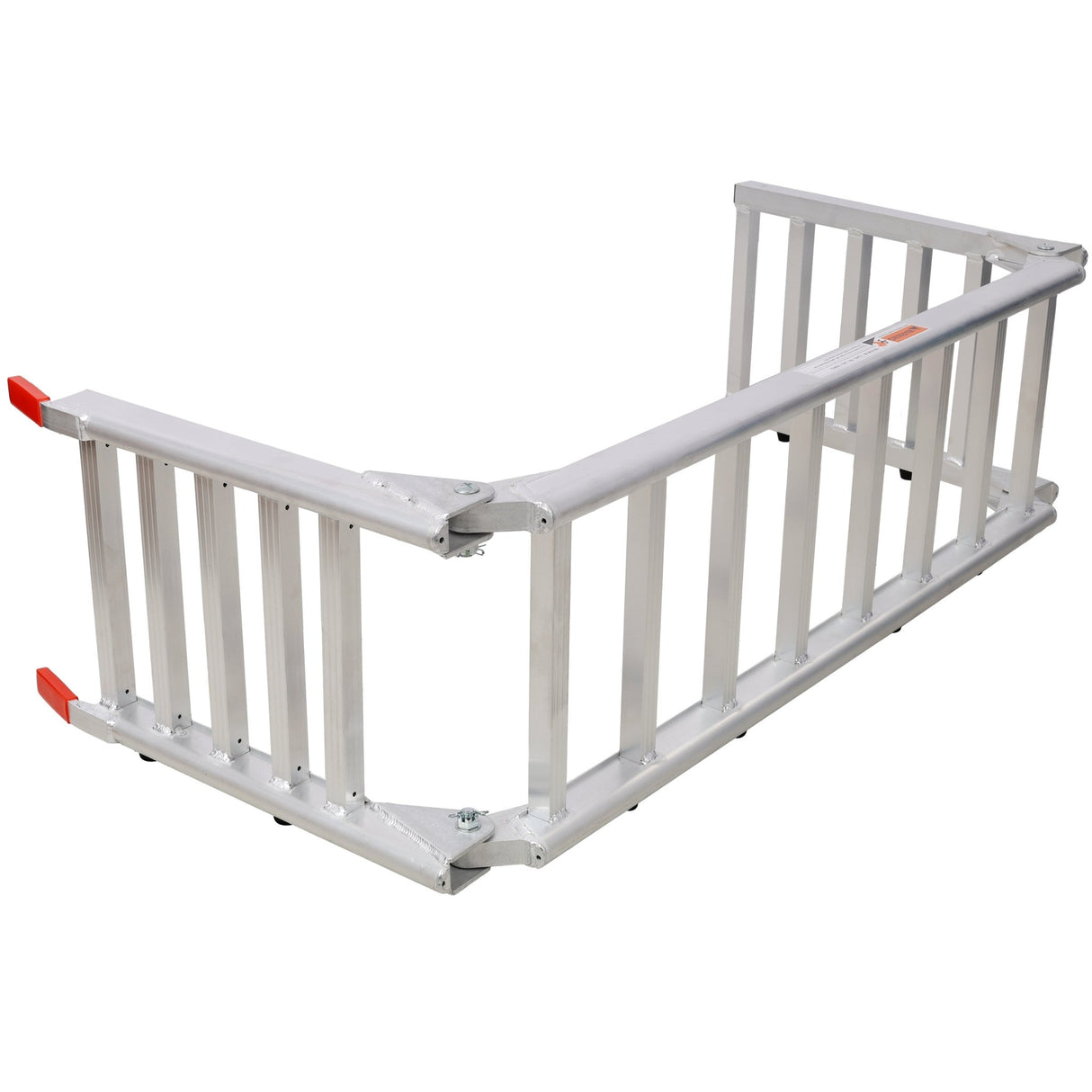 Aluminum Ramp 1,400 LBS/Pair Ramp and Tailgate Extender Combo 2 in 1 - Silver - Fab Heavy Parts