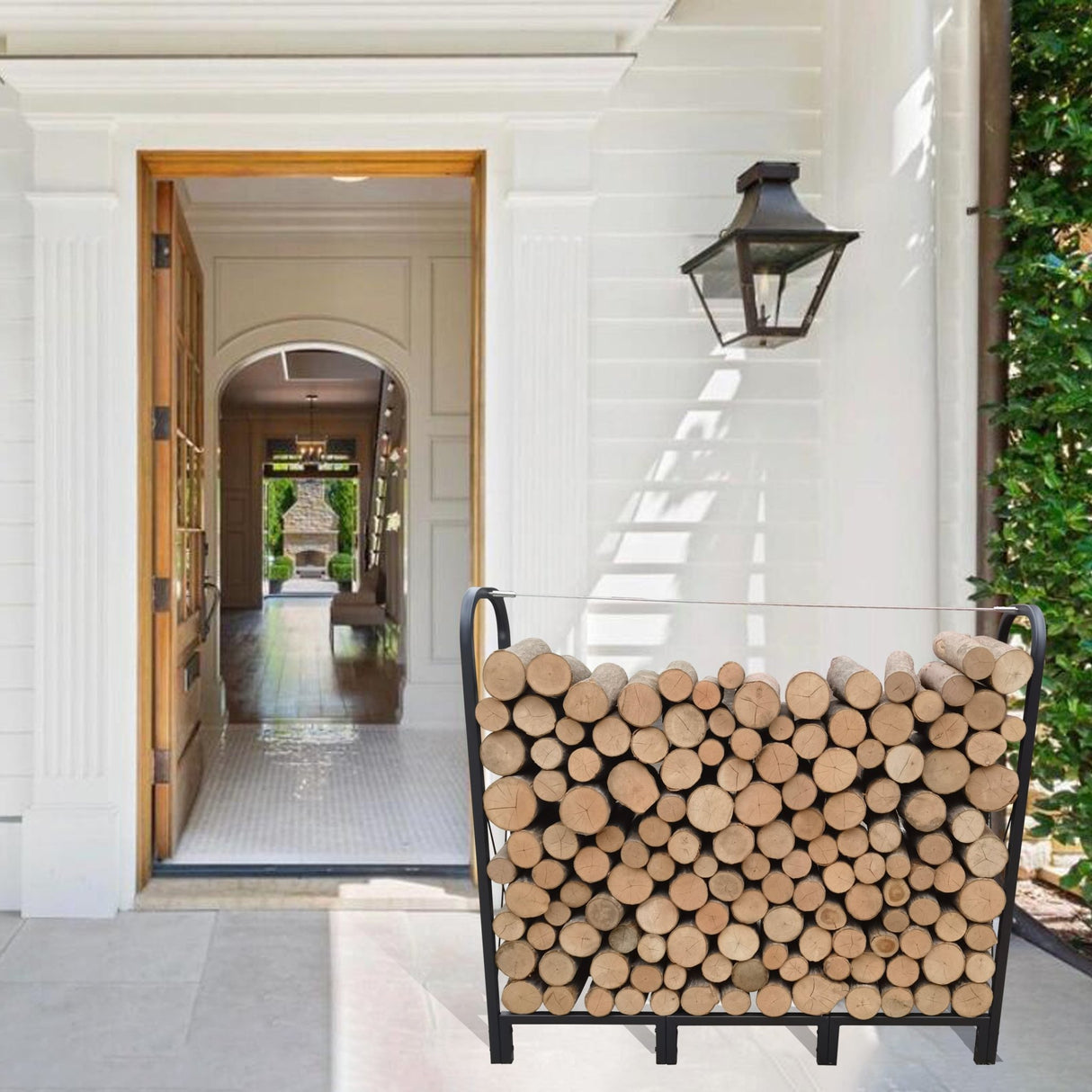 Artibear Firewood Rack Stand 4.1ft Heavy Duty Logs Holder - Matte Black - Fab Heavy Parts