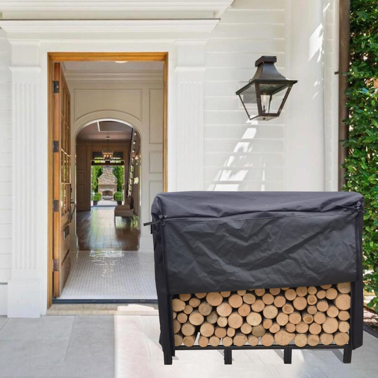 Artibear Firewood Rack Stand 4.1ft Heavy Duty Logs Holder - Matte Black - Fab Heavy Parts