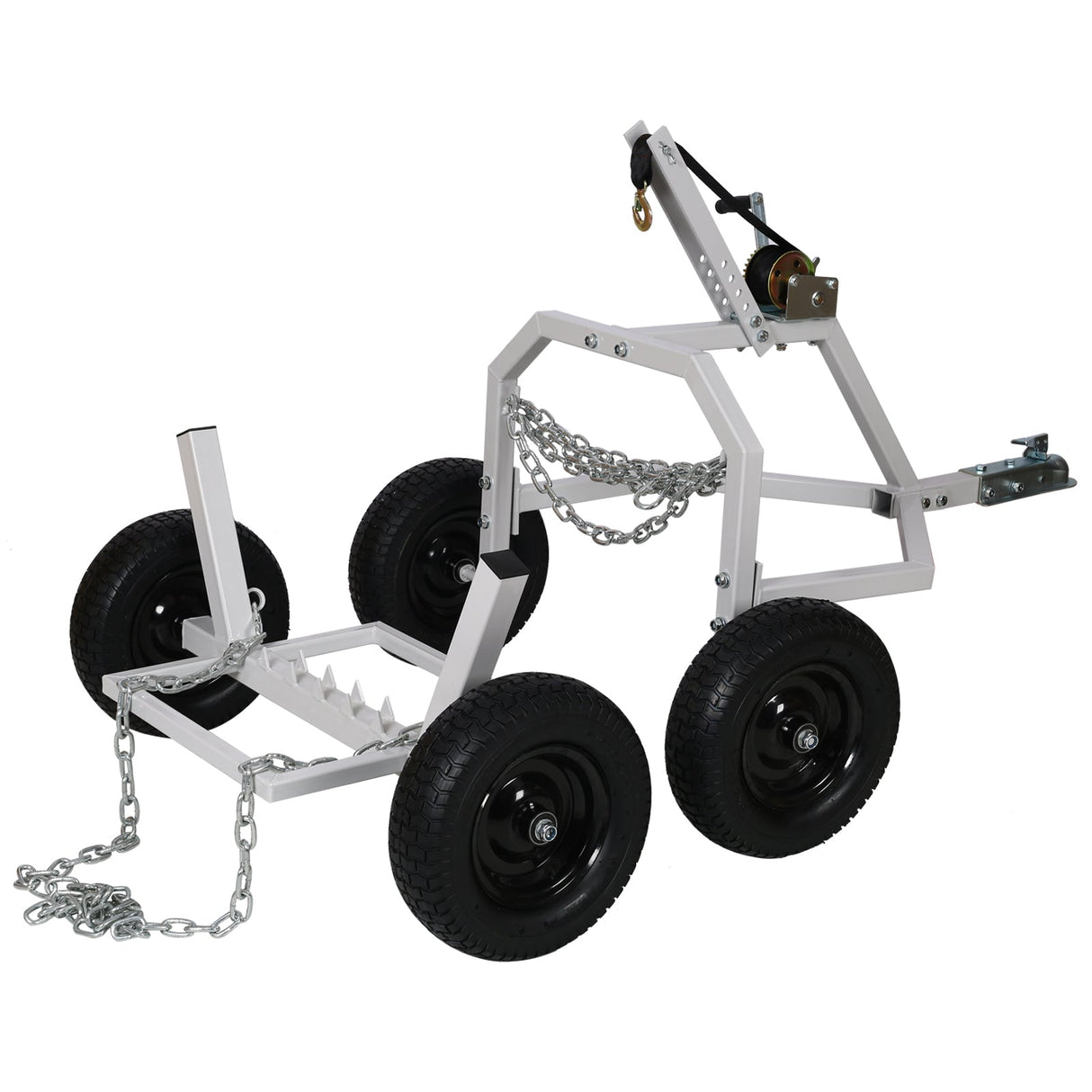 ATV Log Skidding Arch and Holder 1,000 - Lb. Capacity 24in Dia. Cream White - Fab Heavy Parts