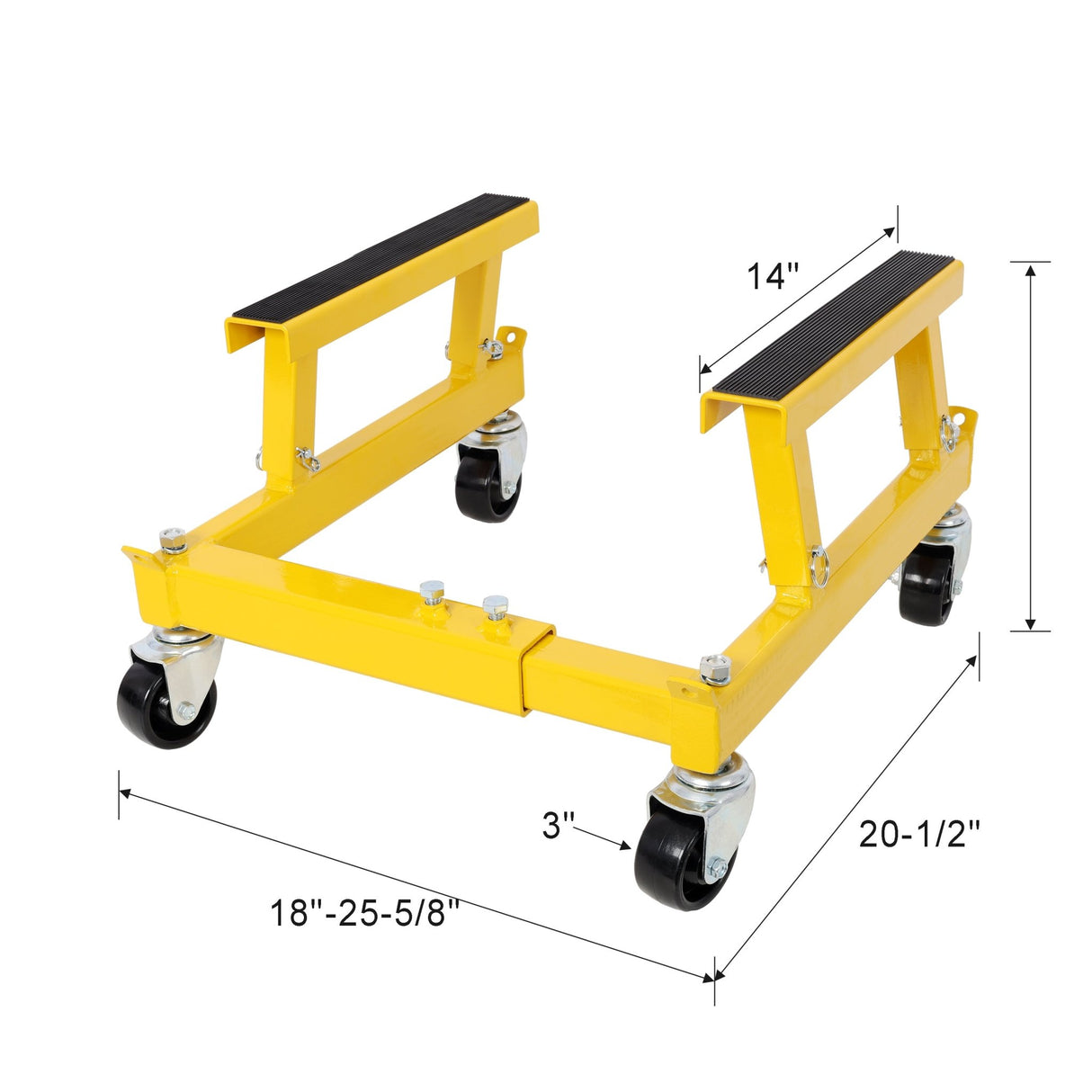 ATV Motorcycle Engine Cradle Dolly 1500lbs Capacity - Yellow - Fab Heavy Parts