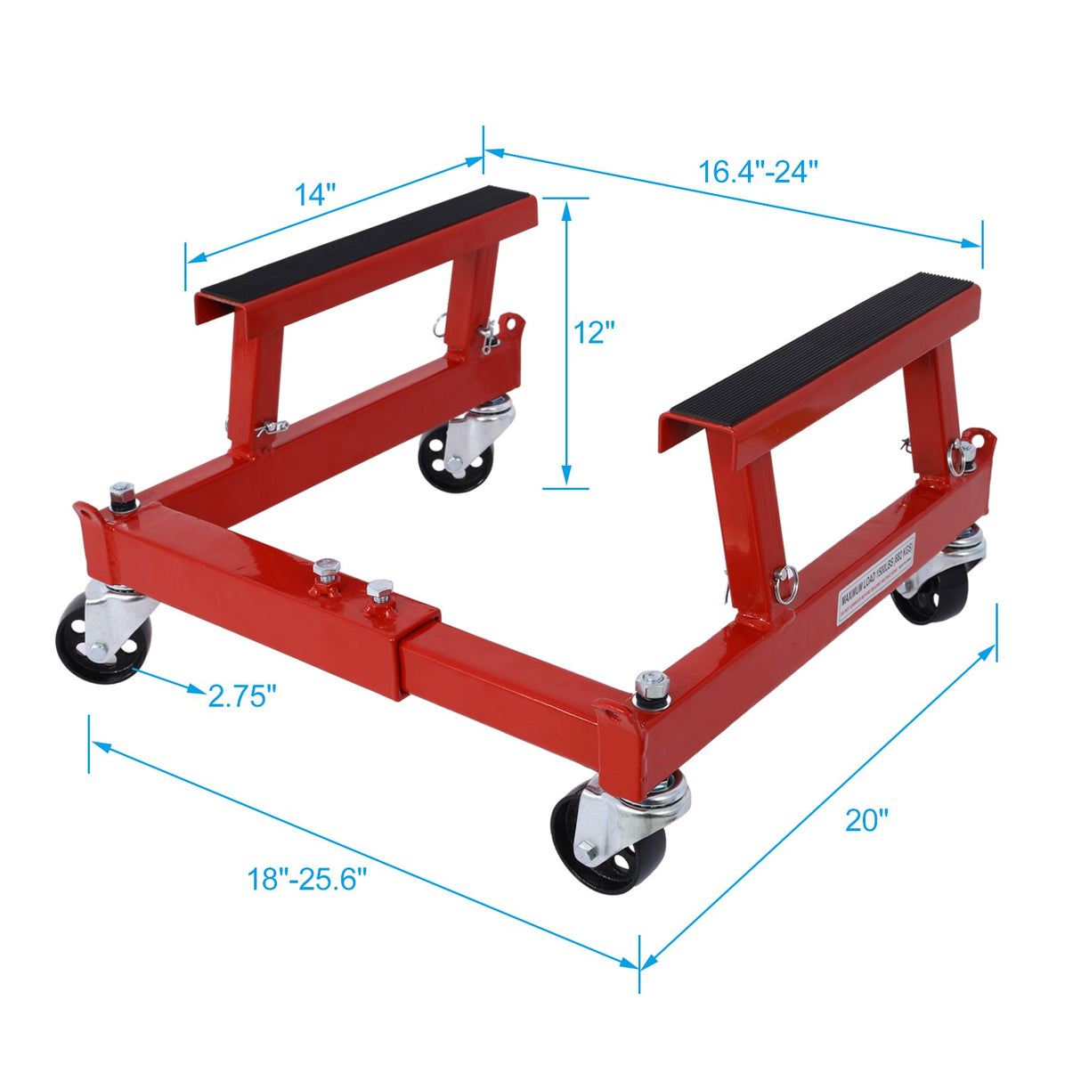 ATV Motorcycle Engine Cradle Dolly 1500lbs - Red - Fab Heavy Parts