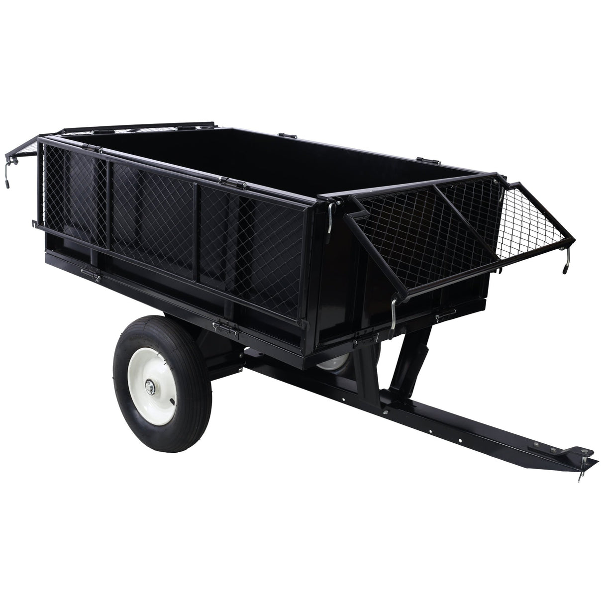 ATV Trailer Steel Dump Cart 750lbs 22 Cubic Feet with Heavy Duty Tow Behind Carts and Removable Sides - Fab Heavy Parts