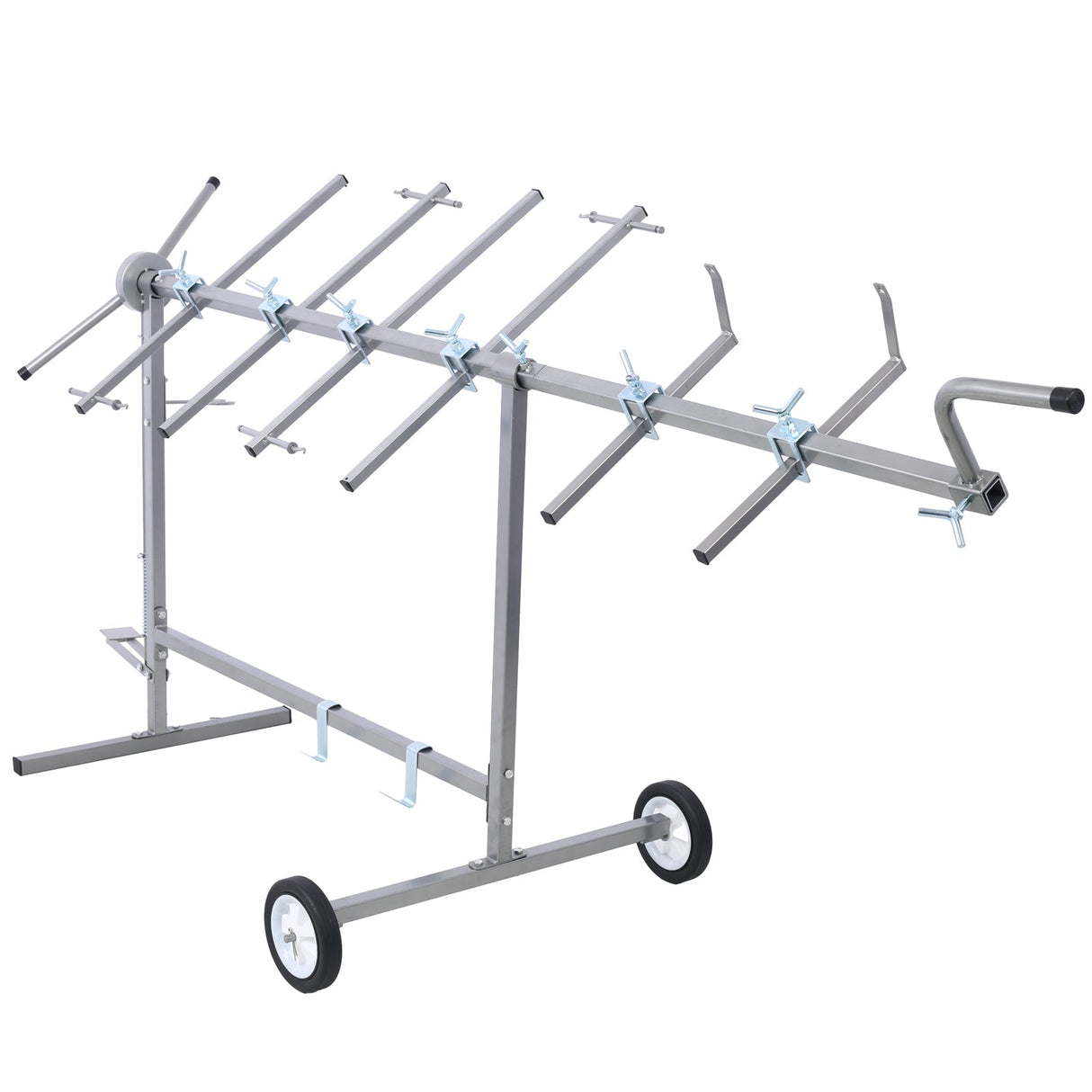 Auto Paint Stand Panel Hood Hanger Spray Rack 360º Rotating - Silver - Fab Heavy Parts