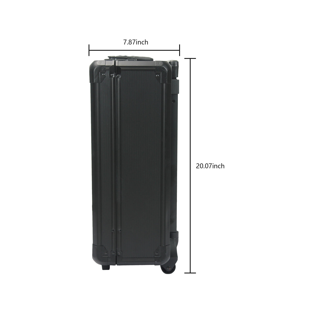 Schwarze Handwerkzeugkasten mit 4 Schichten von Toolset und Rädern