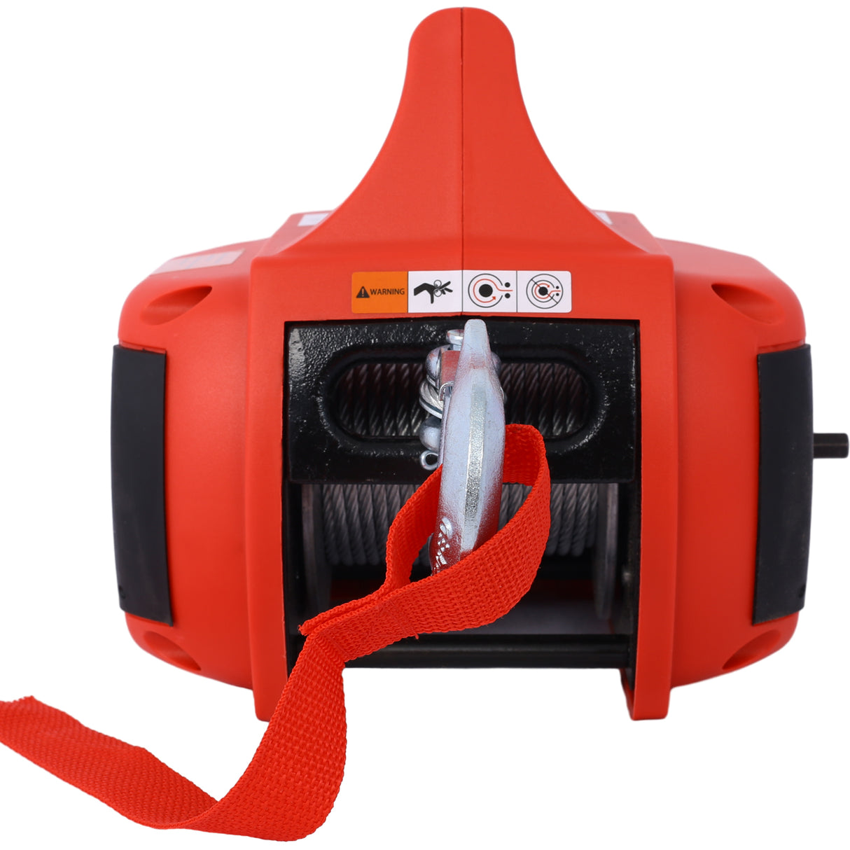 Drill Winch Hoist Portable 750 LB Capacity with 40 Feet Steel Wire--Red