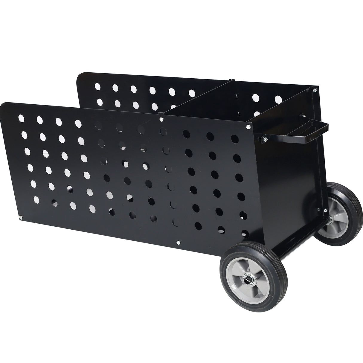 Firewood Fireplace Log Cart 200lbs Capacity Wood Rack Heavy Duty--Black