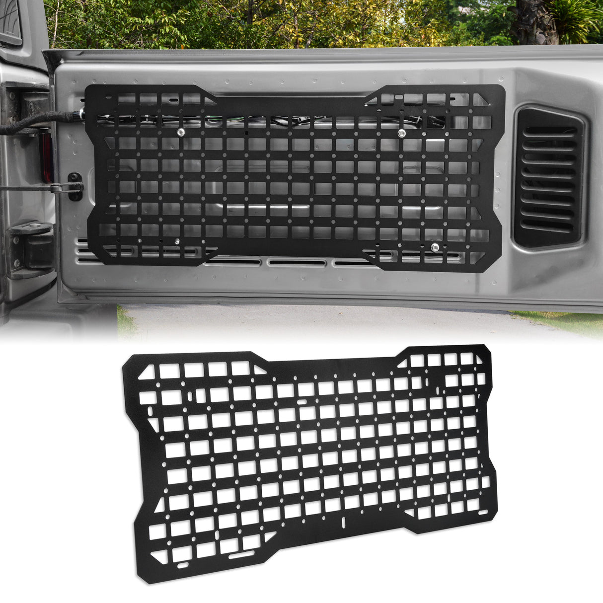 Tailgate Tactical Tailgate Tool Kit Backs Sits para Jeep Wrangler 2007-2018 JK JKU y 2018-2024 JLU JLU