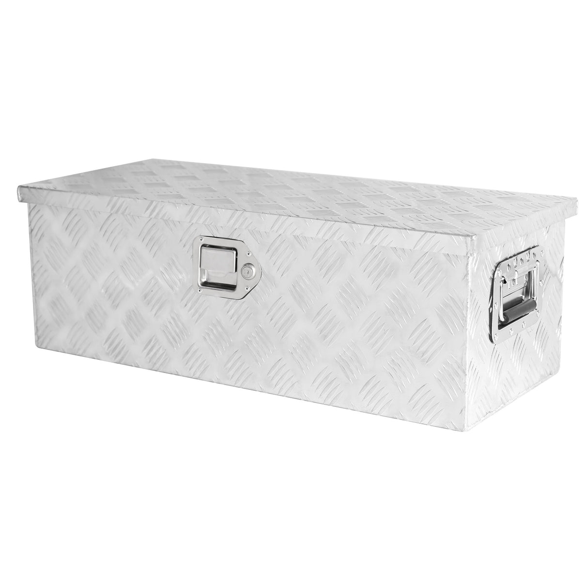 30 Inch Truck Box Heavy Duty Silver Aluminum 5 Bar Tread Tool Long Box with Lock Keys 30.1"×12.8"×10.4"