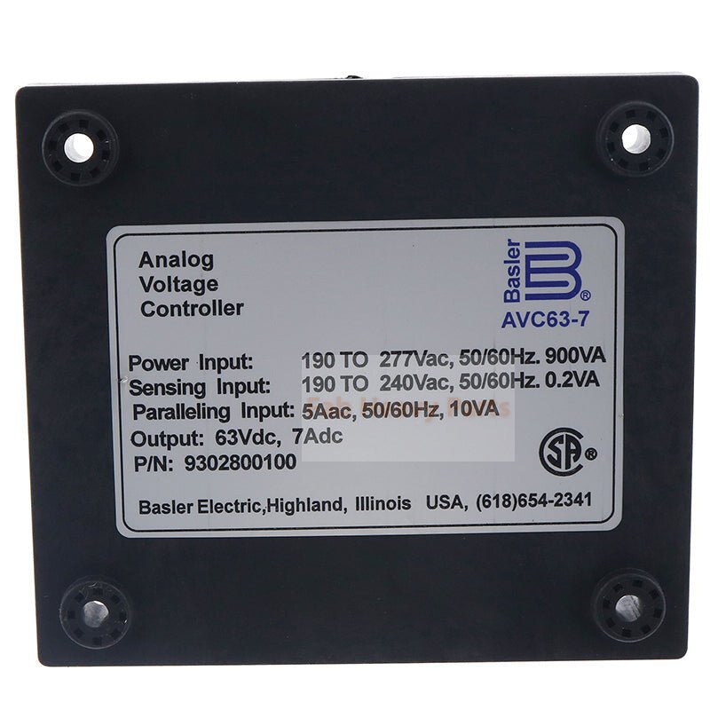 Basler Automatic Voltage Regulator AVR AVC63 - 7F for Generator Genset - Fab Heavy Parts