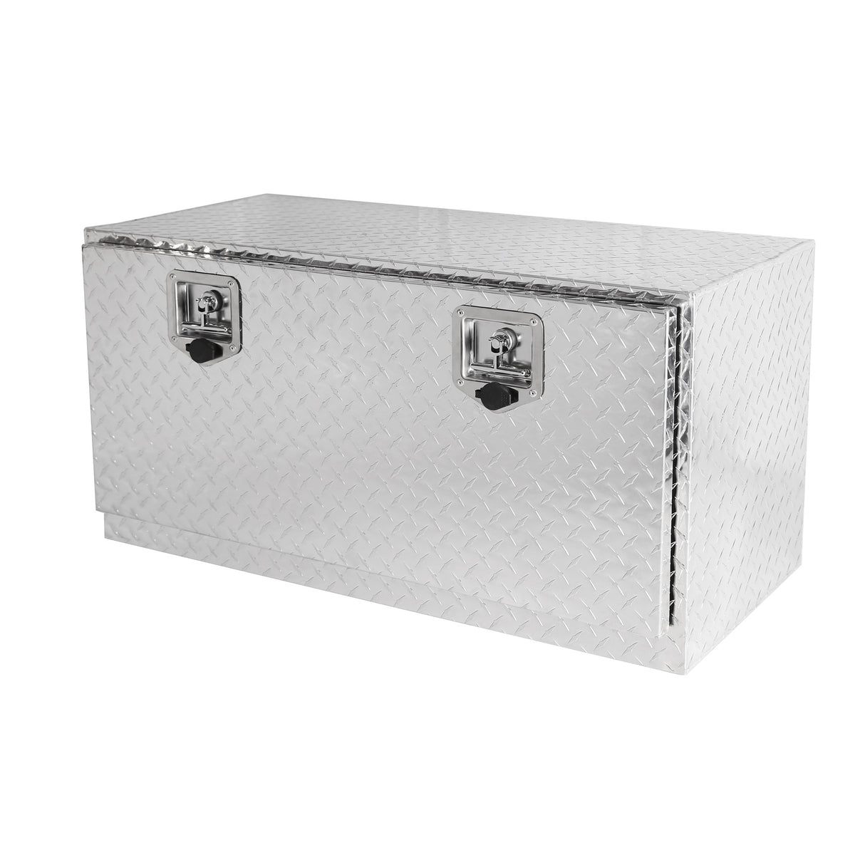 36 Inch Truck Tool Box 36"×17"×18" Heavy Duty Aluminum Silver Tread Tool Box with Locks and T-Handle Latch Key