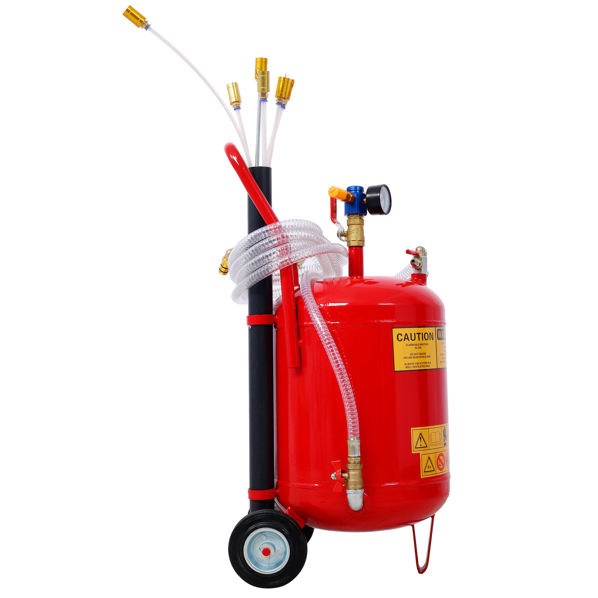 24L 6.3 Gallon Air Pneumatic Waste Oil Extractor Portable Oil Drain Tank Professional Integrated Level Gauge