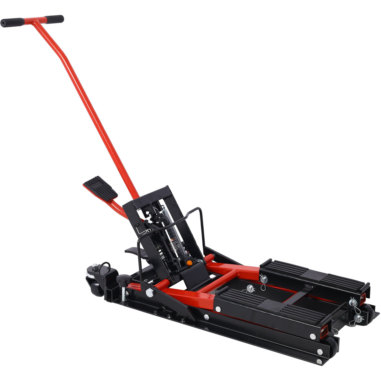 Hydrauliczny podnośnik motocyklowy Udźwig 1500 LBS Przenośny stół nożycowy z 4 kołami Podnośnik obsługiwany nożnie z mocowaniem