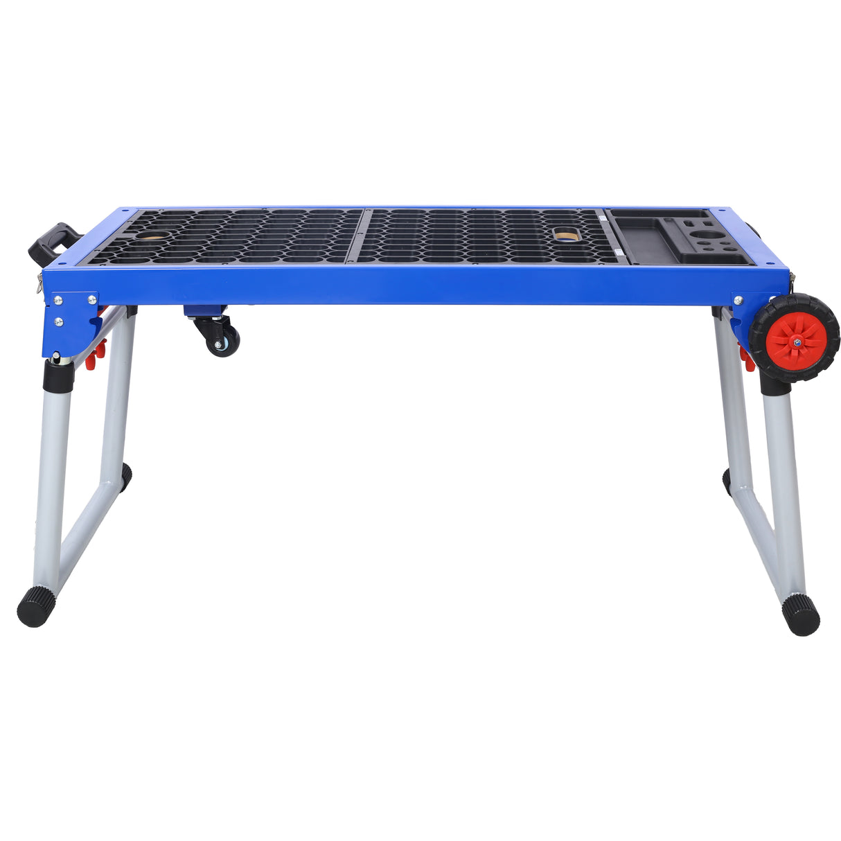 5-in-1 Portable Workbench with Detachable Miter Saw Stand & Height Adjustable Legs Scaffold/Dolly/Creeper/Platform