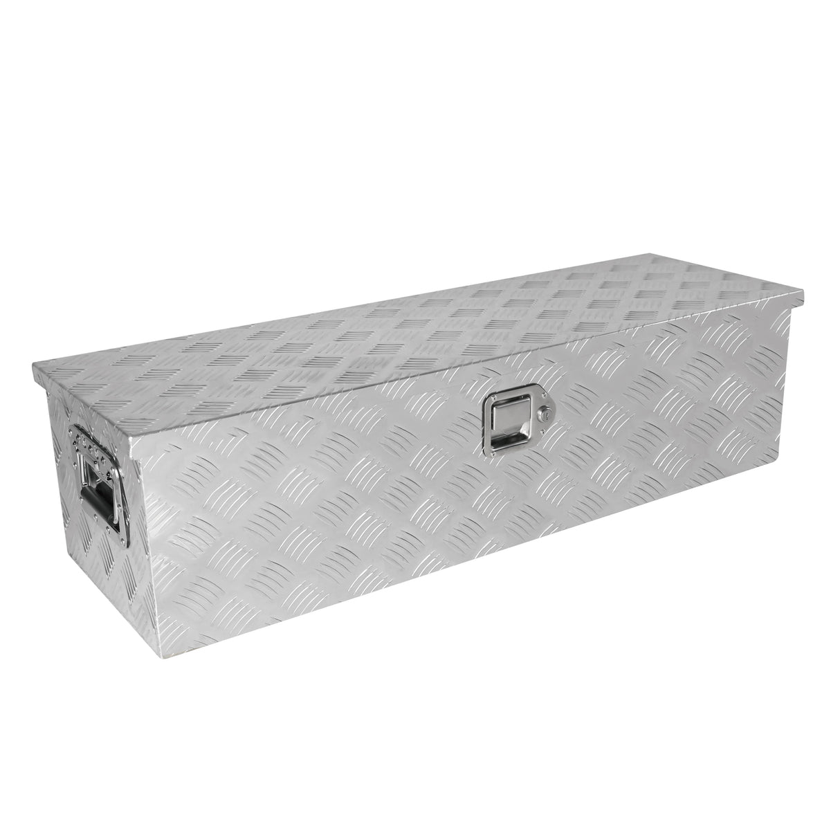 Caja de herramientas larga de aluminio plateado para camión de 38,8 pulgadas con cerradura y asa lateral y 2 llaves 38.8"×12.8"×10.4"