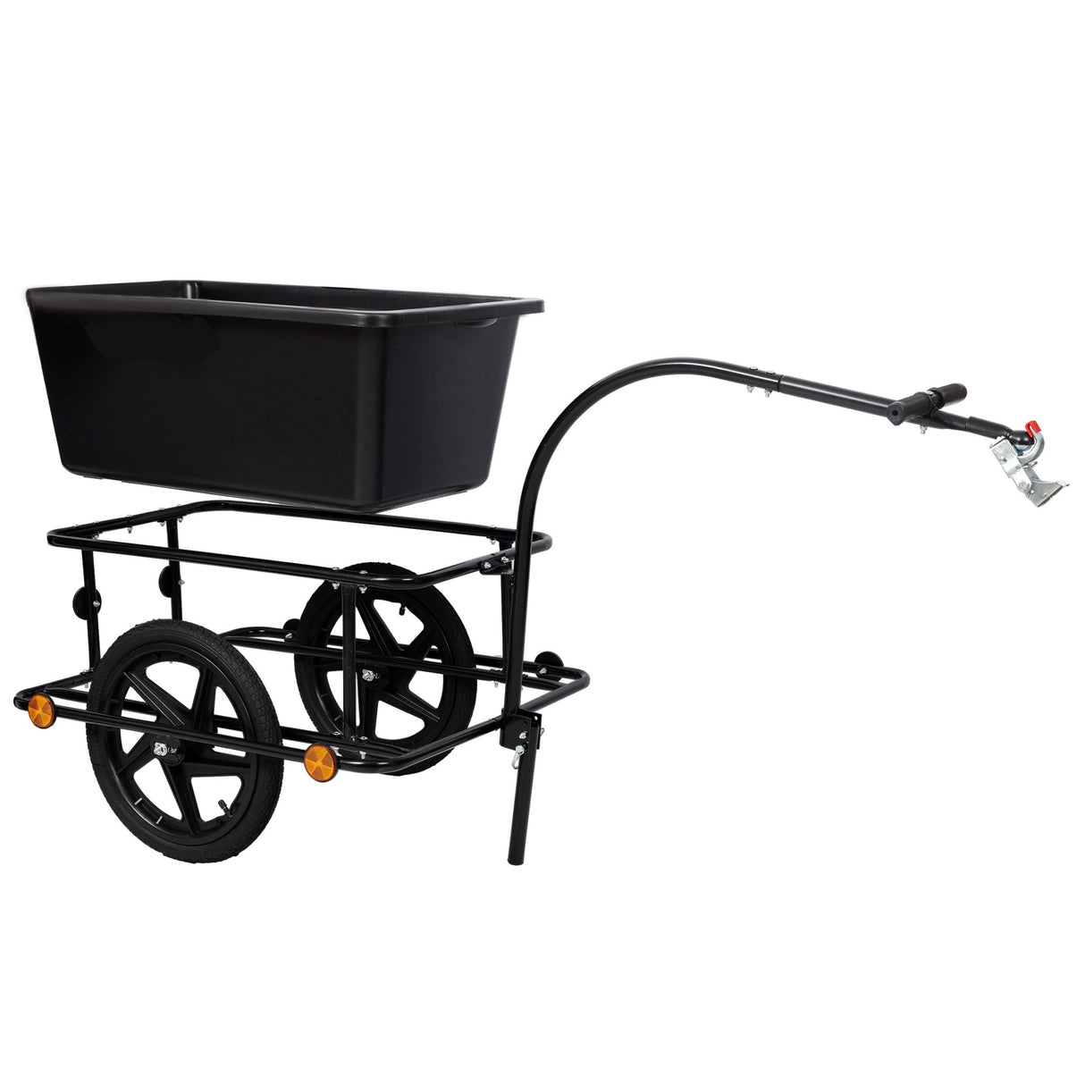 Bike Cargo Trailer with Support Bar Waterproof Cover, Removable Box, Utility Bike Wagon Trailer for Shopping Camping and Outdoor Activities - Fab Heavy Parts
