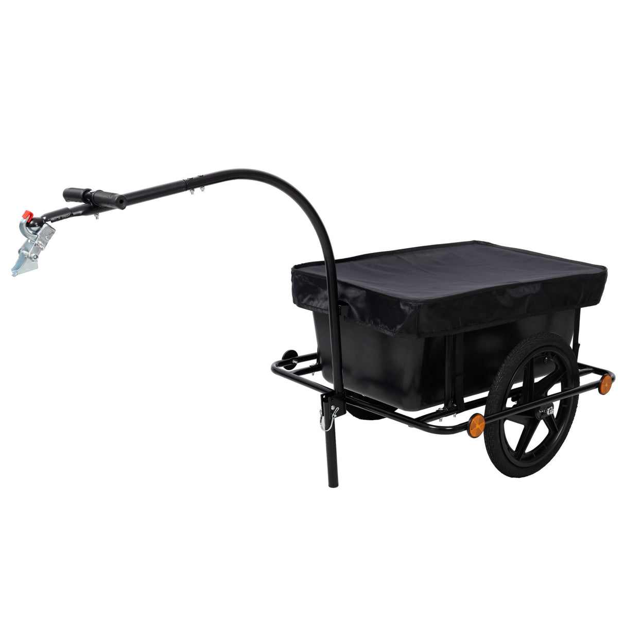 Bike Cargo Trailer with Support Bar Waterproof Cover, Removable Box, Utility Bike Wagon Trailer for Shopping Camping and Outdoor Activities - Fab Heavy Parts