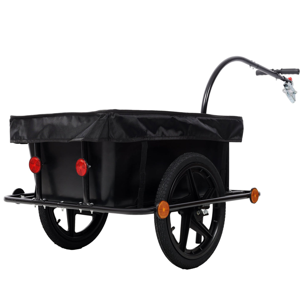 Bike Cargo Trailer with Support Bar Waterproof Cover, Removable Box, Utility Bike Wagon Trailer for Shopping Camping and Outdoor Activities - Fab Heavy Parts