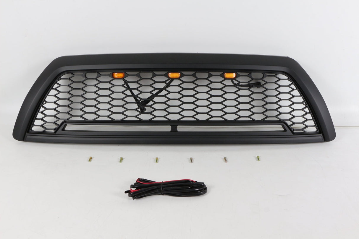 Black Front Grille with Light Fits For Toyota 4 Runner 2006 - 2009 Honeycomb Grill - Fab Heavy Parts